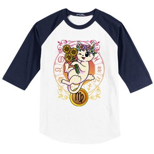 Cat Zodiac Virgo Horoscope Astrology Cute Gift Baseball Sleeve Shirt