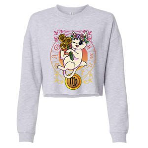 Cat Zodiac Virgo Horoscope Astrology Cute Gift Cropped Pullover Crew