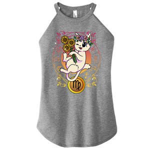 Cat Zodiac Virgo Horoscope Astrology Cute Gift Women's Perfect Tri Rocker Tank