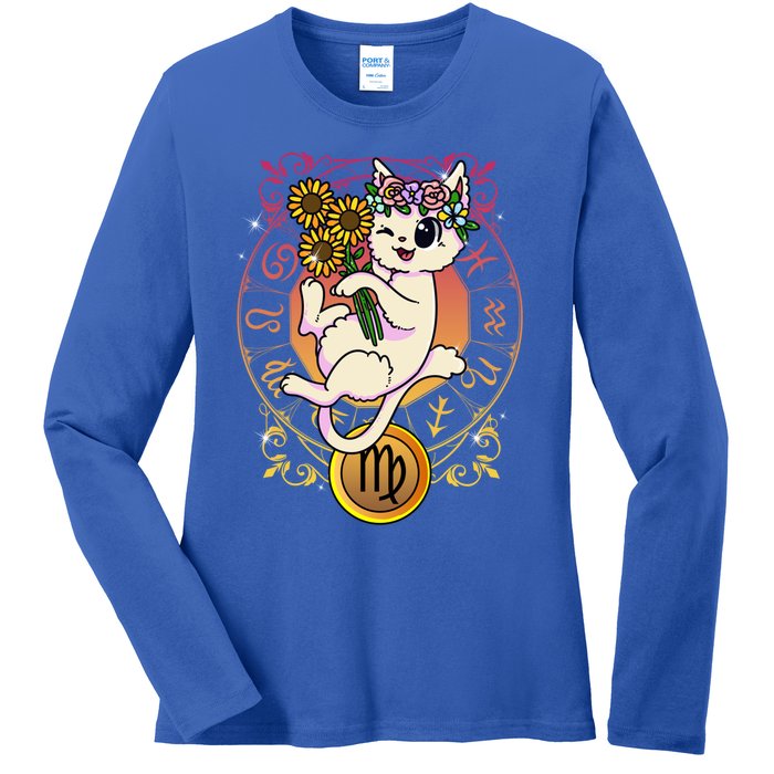 Cat Zodiac Virgo Horoscope Astrology Funny Gift Ladies Long Sleeve Shirt