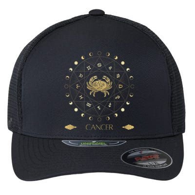 Cancer Zodiac Wheel Cool Gift Flexfit Unipanel Trucker Cap