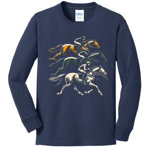 Derby 150th 2024 Horses Kids Long Sleeve Shirt