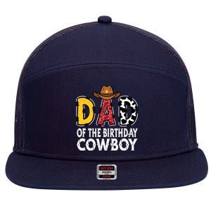 Dad 1st Birthday Cowboy Western Dad Birthday Boy 7 Panel Mesh Trucker Snapback Hat