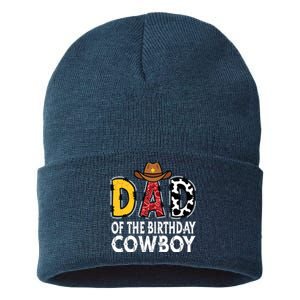 Dad 1st Birthday Cowboy Western Dad Birthday Boy Sustainable Knit Beanie