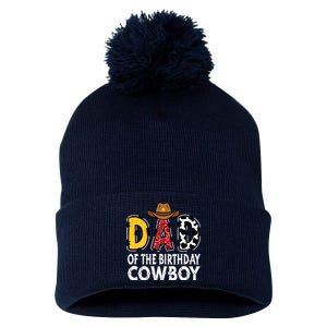 Dad 1st Birthday Cowboy Western Dad Birthday Boy Pom Pom 12in Knit Beanie