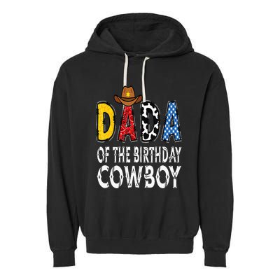 Dada 1st Birthday Cowboy Western Dada Birthday Boy Garment-Dyed Fleece Hoodie