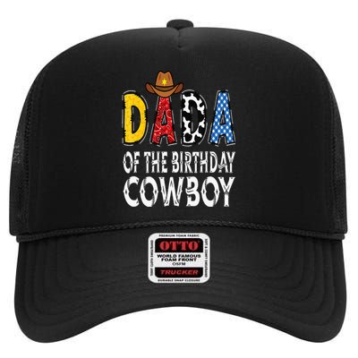 Dada 1st Birthday Cowboy Western Dada Birthday Boy High Crown Mesh Back Trucker Hat