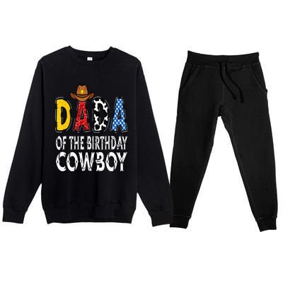 Dada 1st Birthday Cowboy Western Dada Birthday Boy Premium Crewneck Sweatsuit Set