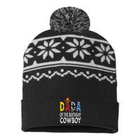 Dada 1st Birthday Cowboy Western Dada Birthday Boy USA-Made Snowflake Beanie