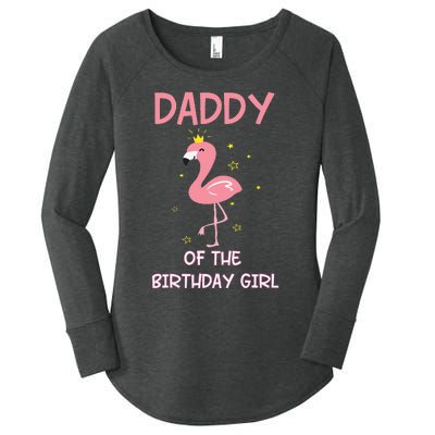 Daddy 1st First Birthday Matching Family Flamingo Party Women's Perfect Tri Tunic Long Sleeve Shirt