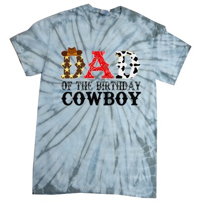 Dad 1st First Birthday Cow Western Rodeo Party Matching Tie-Dye T-Shirt