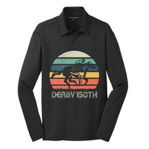 Derby 150th Running Horse Racing Silk Touch Performance Long Sleeve Polo