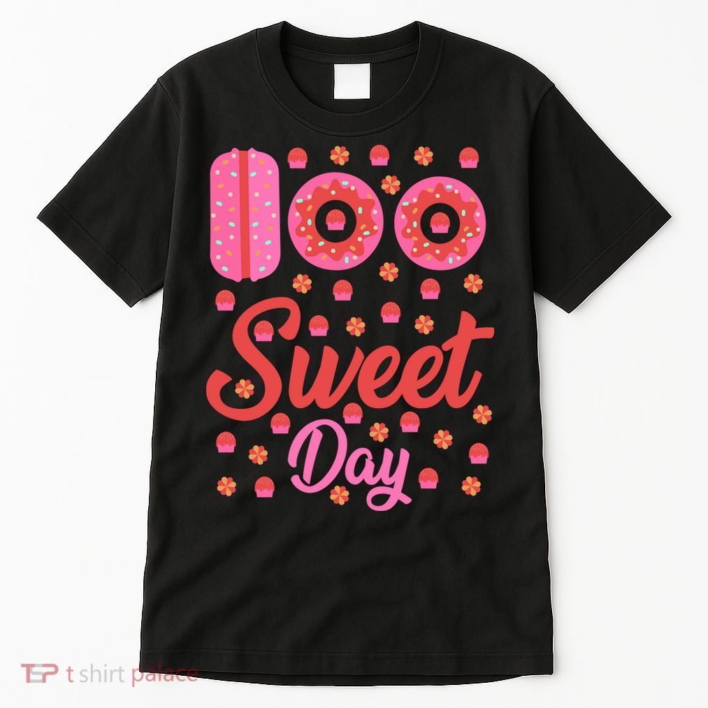 Donuts 100 Sweet Days Happy 100th Day Of School Teacher Tall T-Shirt