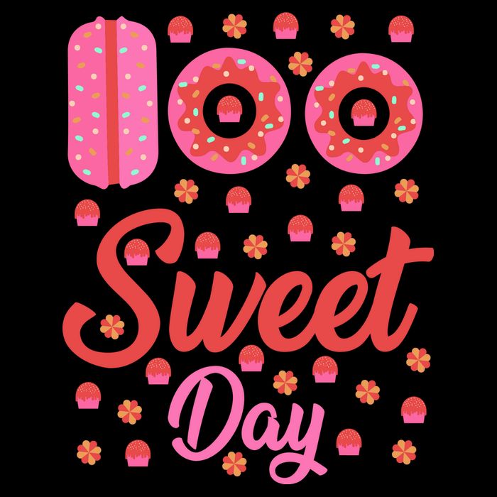 Donuts 100 Sweet Days Happy 100th Day Of School Teacher Drawstring Bag