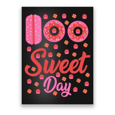 Donuts 100 Sweet Days Happy 100th Day Of School Teacher Poster
