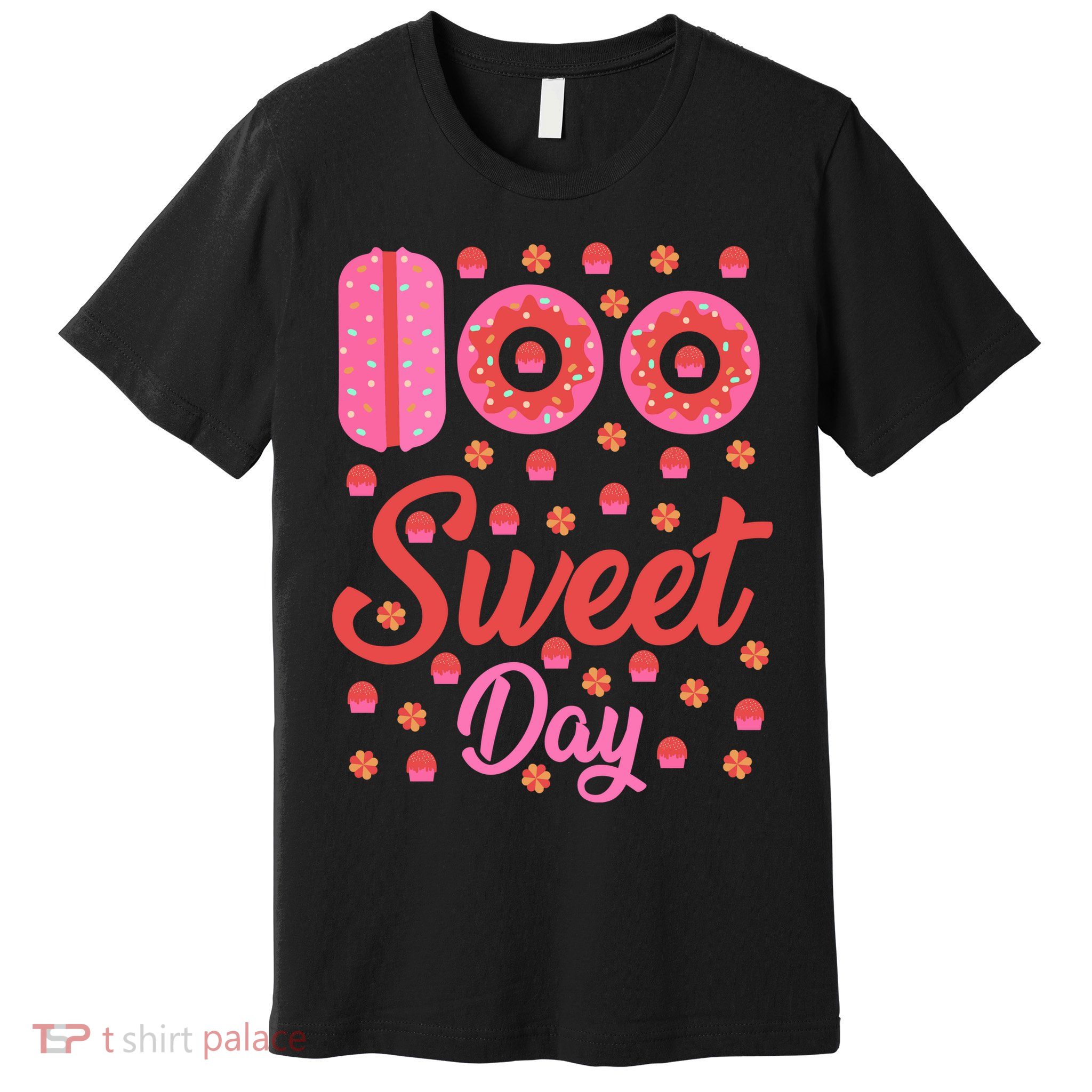 Donuts 100 Sweet Days Happy 100th Day Of School Teacher Premium T-Shirt