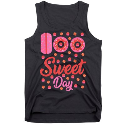 Donuts 100 Sweet Days Happy 100th Day Of School Teacher Tank Top