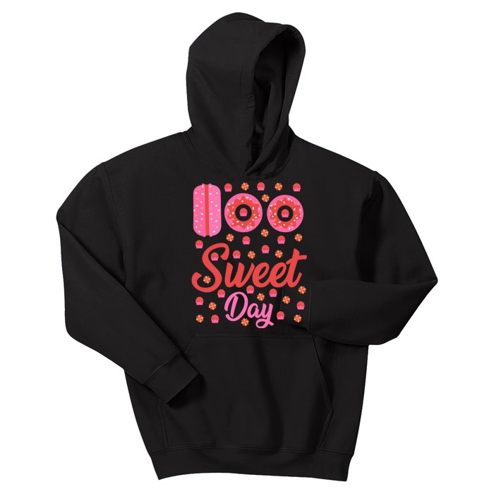 Donuts 100 Sweet Days Happy 100th Day Of School Teacher Kids Hoodie