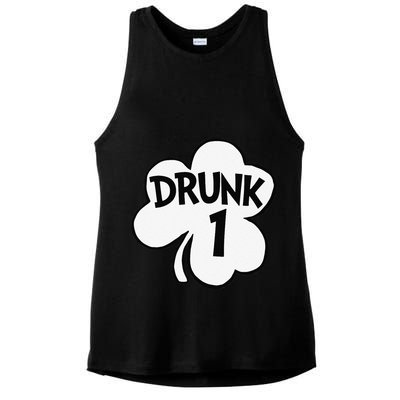 Drunk 1 Saint Patrick's Day Party Group Ladies PosiCharge Tri-Blend Wicking Tank