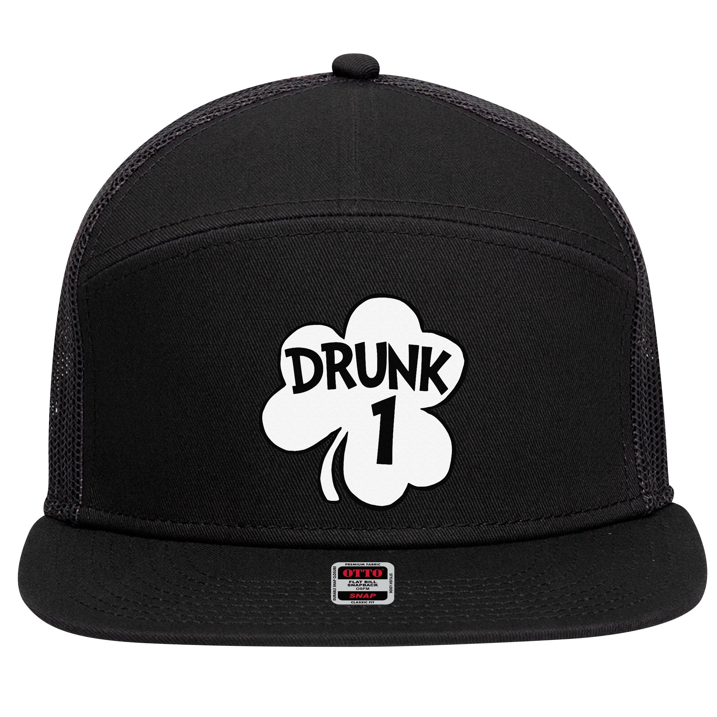 Drunk 1 Saint Patrick's Day Party Group 7 Panel Mesh Trucker Snapback Hat