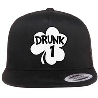 Drunk 1 Saint Patrick's Day Party Group Flat Bill Trucker Hat