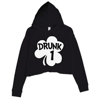 Drunk 1 Saint Patrick's Day Party Group Crop Fleece Hoodie