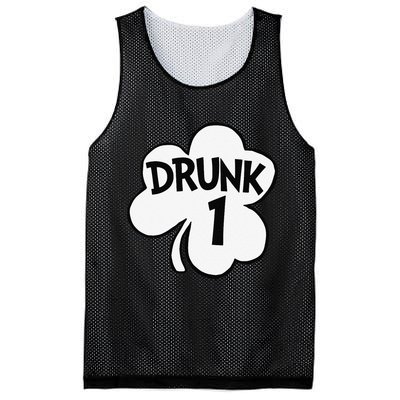 Drunk 1 Saint Patrick's Day Party Group Mesh Reversible Basketball Jersey Tank