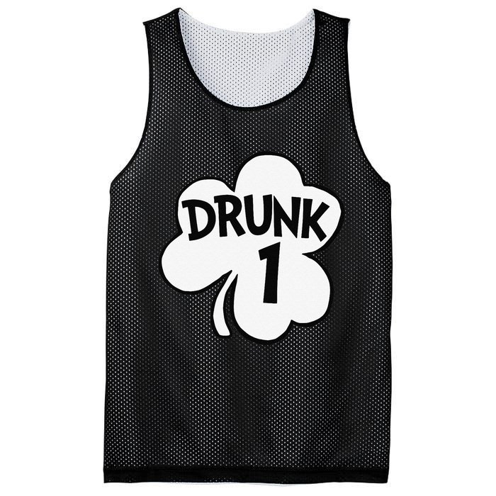 Drunk 1 Saint Patrick's Day Party Group Mesh Reversible Basketball Jersey Tank