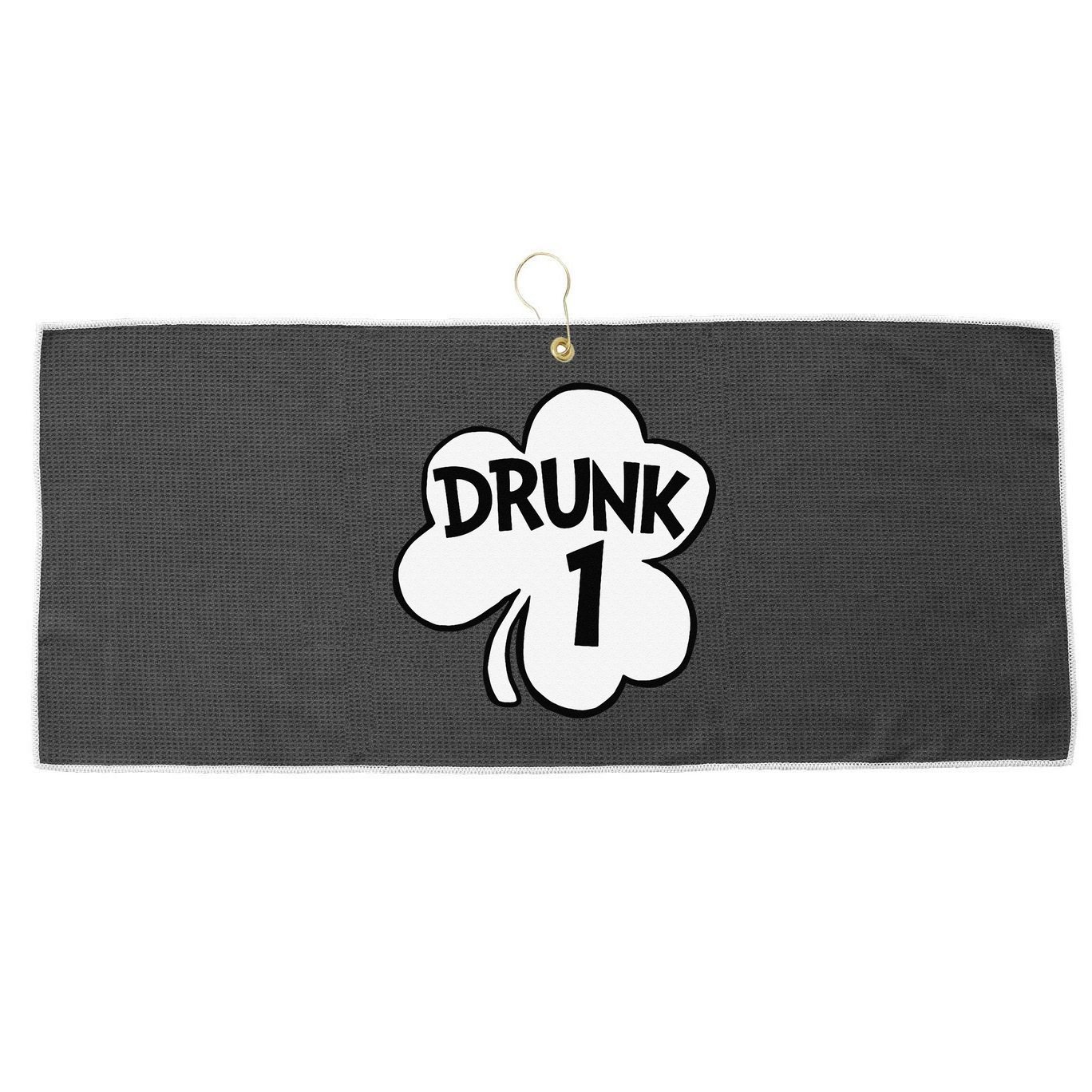 Drunk 1 Saint Patrick's Day Party Group Large Microfiber Waffle Golf Towel