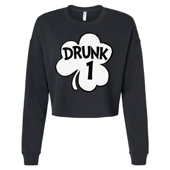 Drunk 1 Saint Patrick's Day Party Group Cropped Pullover Crew