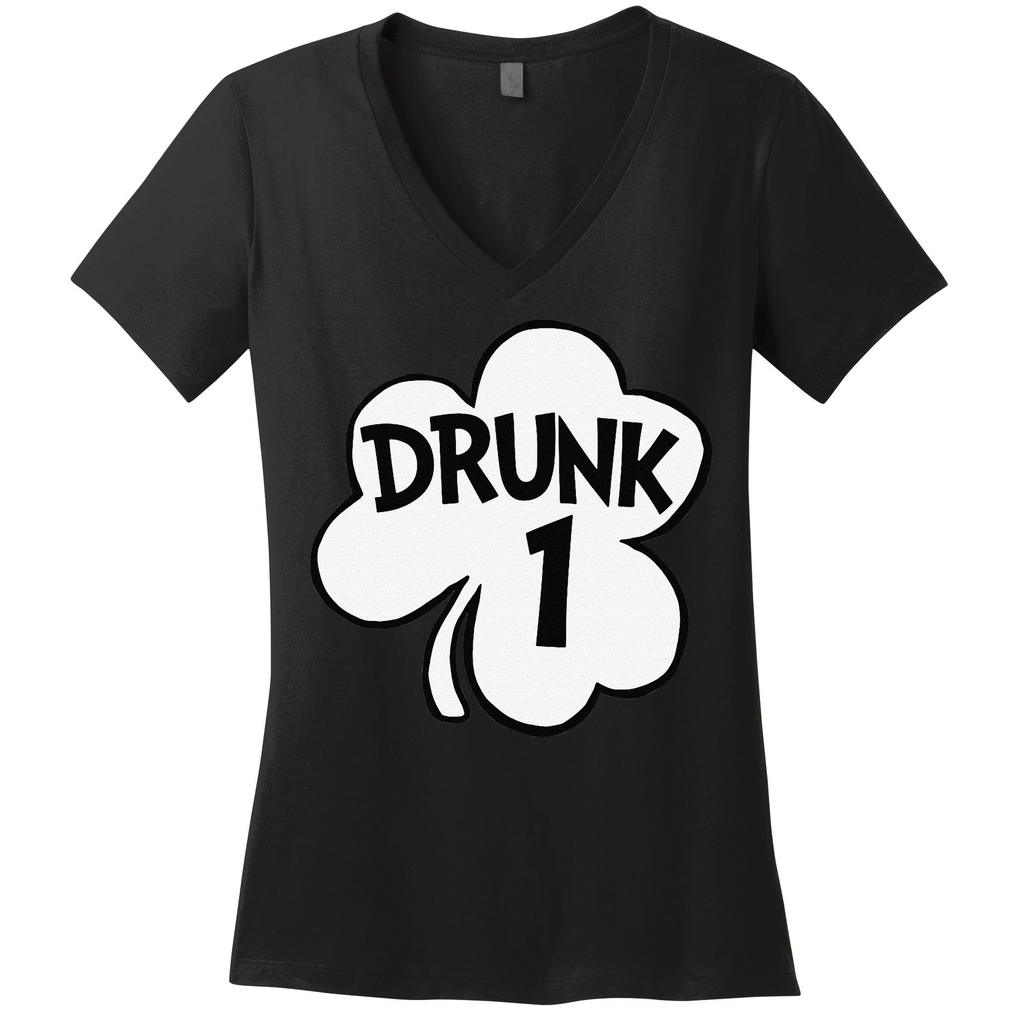 Drunk 1 Saint Patrick's Day Party Group Women's V-Neck T-Shirt