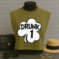 Drunk 1 Saint Patrick's Day Party Group Garment-Dyed Women's Muscle Tee