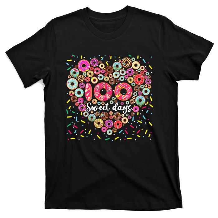 Donuts 100 Sweet Days Happy 100th Day Of School Teacher T-Shirt