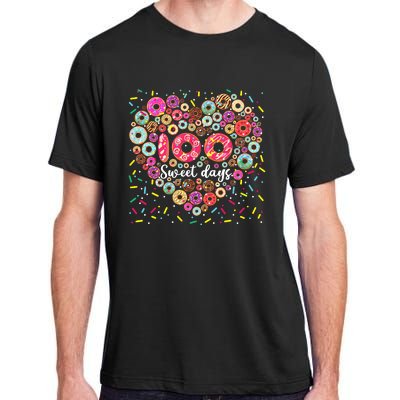 Donuts 100 Sweet Days Happy 100th Day Of School Teacher Adult ChromaSoft Performance T-Shirt