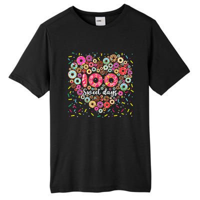 Donuts 100 Sweet Days Happy 100th Day Of School Teacher Tall Fusion ChromaSoft Performance T-Shirt