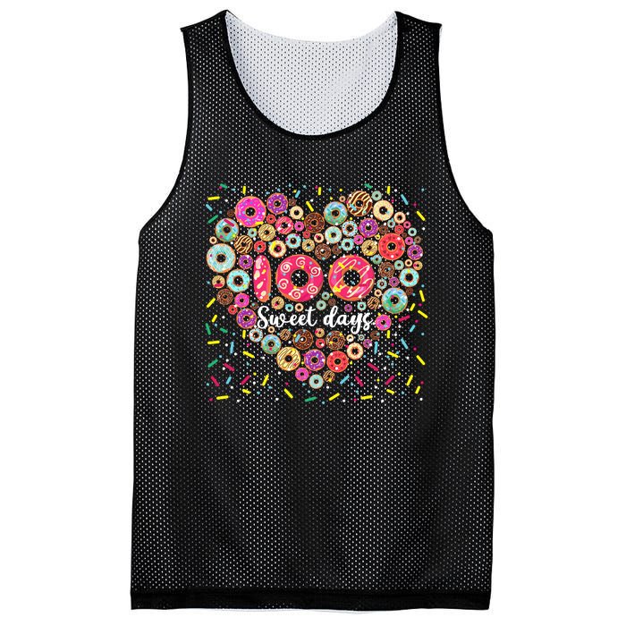 Donuts 100 Sweet Days Happy 100th Day Of School Teacher Mesh Reversible Basketball Jersey Tank