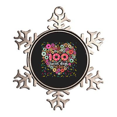 Donuts 100 Sweet Days Happy 100th Day Of School Teacher Metallic Star Ornament