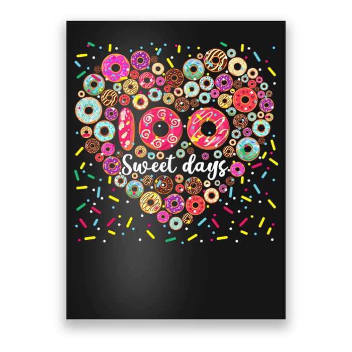 Donuts 100 Sweet Days Happy 100th Day Of School Teacher Poster