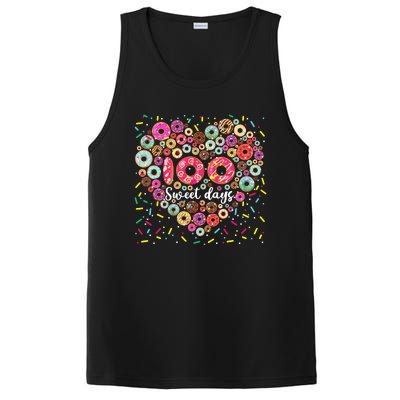 Donuts 100 Sweet Days Happy 100th Day Of School Teacher PosiCharge Competitor Tank