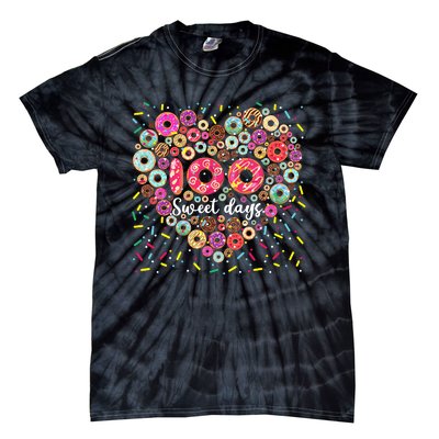 Donuts 100 Sweet Days Happy 100th Day Of School Teacher Tie-Dye T-Shirt