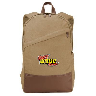 Dayton 1047 Wtue Classic Rock Radio Station Distressed Logo Cotton Canvas Backpack