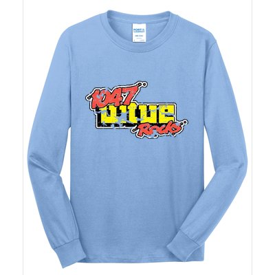 Dayton 1047 Wtue Classic Rock Radio Station Distressed Logo Long Sleeve Shirt