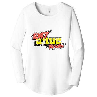 Dayton 1047 Wtue Classic Rock Radio Station Distressed Logo Women's Perfect Tri Tunic Long Sleeve Shirt