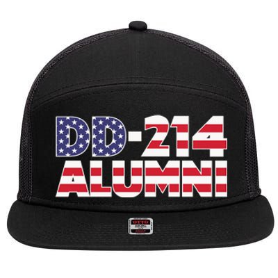 DD 214 Alumni US Flag 7 Panel Mesh Trucker Snapback Hat