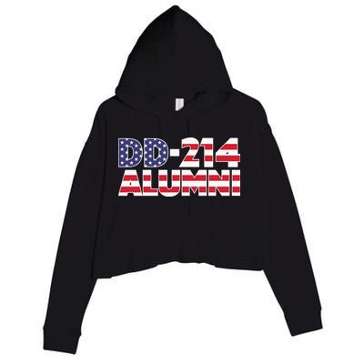 DD 214 Alumni US Flag Crop Fleece Hoodie
