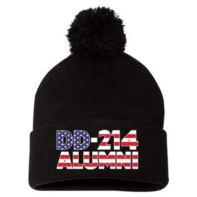 DD 214 Alumni US Flag Pom Pom 12in Knit Beanie