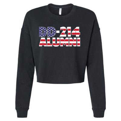 DD 214 Alumni US Flag Cropped Pullover Crew