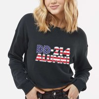 DD 214 Alumni US Flag Cropped Pullover Crew