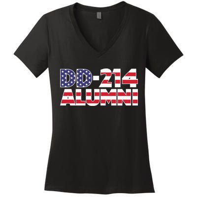 DD 214 Alumni US Flag Women's V-Neck T-Shirt