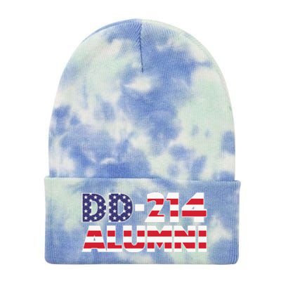 DD 214 Alumni US Flag Tie Dye 12in Knit Beanie